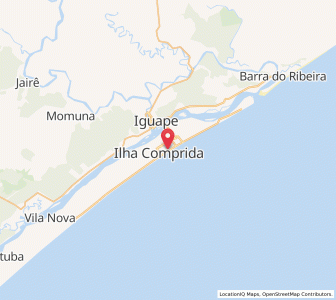 Map of Ilha Comprida, São Paulo