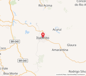 Map of Itabirito, Minas Gerais