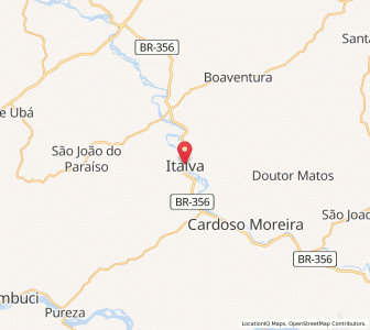 Map of Italva, Rio de Janeiro