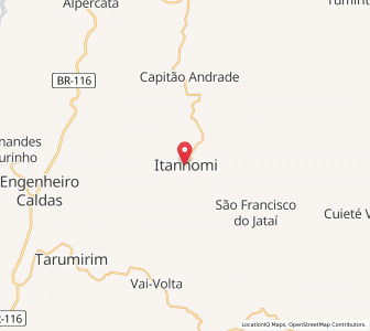 Map of Itanhomi, Minas Gerais