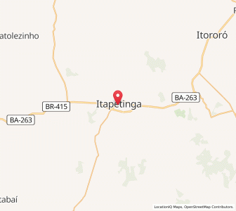 Map of Itapetinga, Bahia