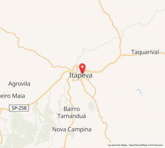 Map of Itapeva, São Paulo
