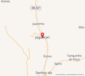 Map of Jaguarari, Bahia