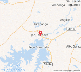 Map of Jaguaribara, Ceará