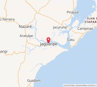 Map of Jaguaripe, Bahia