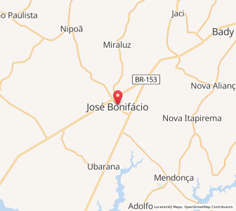 Map of José Bonifácio, São Paulo