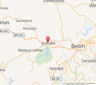 Map of Juatuba, Minas Gerais