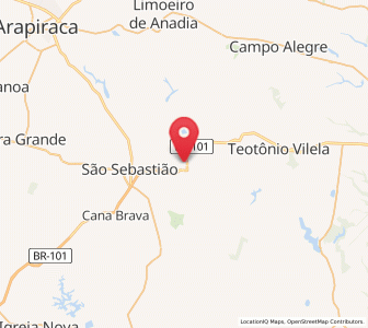 Map of Junqueiro, Alagoas