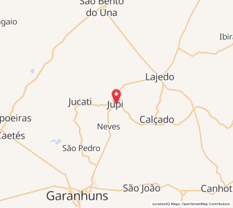 Map of Jupi, Pernambuco
