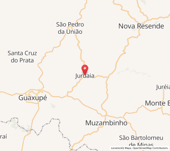 Map of Juruaia, Minas Gerais