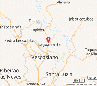 Map of Lagoa Santa, Minas Gerais