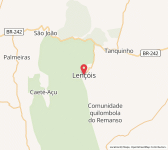 Map of Lençóis, Bahia