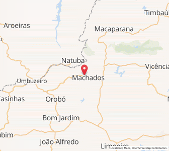 Map of Machados, Pernambuco