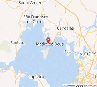 Map of Madre de Deus, Bahia