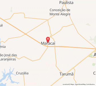 Map of Maracaí, São Paulo