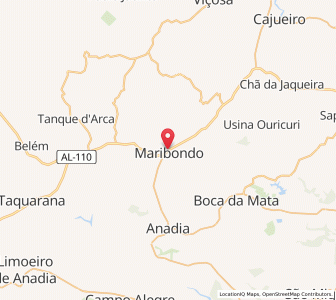 Map of Maribondo, Alagoas