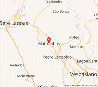 Map of Matozinhos, Minas Gerais