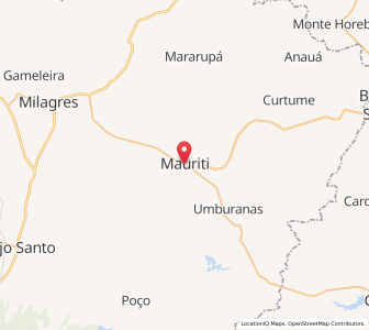 Map of Mauriti, Ceará