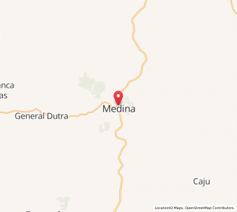 Map of Medina, Minas Gerais