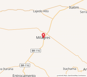 Map of Milagres, Bahia