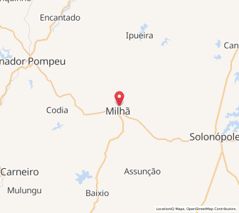 Map of Milhã, Ceará