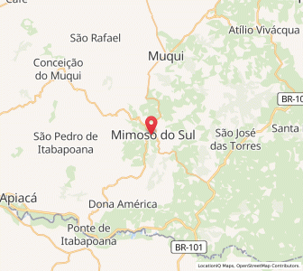 Map of Mimoso do Sul, Espírito Santo