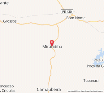 Map of Mirandiba, Pernambuco