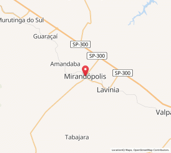 Map of Mirandopólis, São Paulo