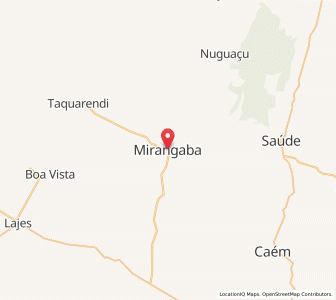 Map of Mirangaba, Bahia