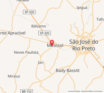 Map of Mirassol, São Paulo