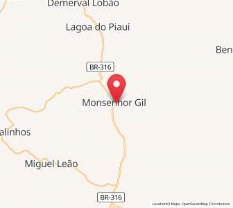 Map of Monsenhor Gil, Piauí