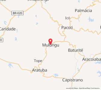 Map of Mulungu, Ceará