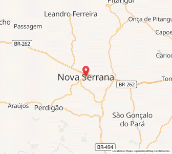 Map of Nova Serrana, Minas Gerais