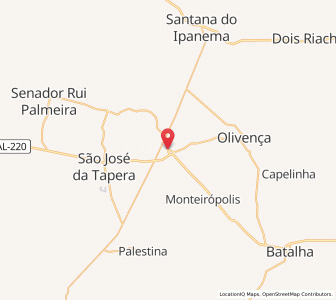 Map of Olho d'Água das Flores, Alagoas