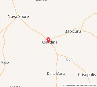 Map of Olindina, Bahia