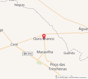 Map of Ouro Branco, Alagoas