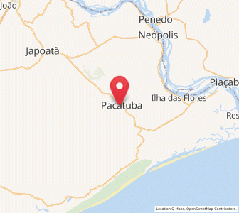 Map of Pacatuba, Sergipe