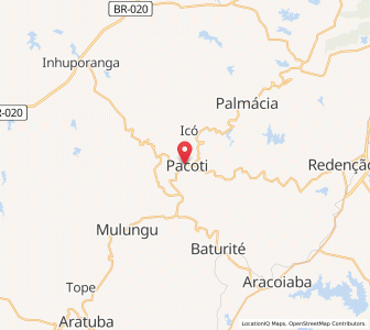 Map of Pacoti, Ceará