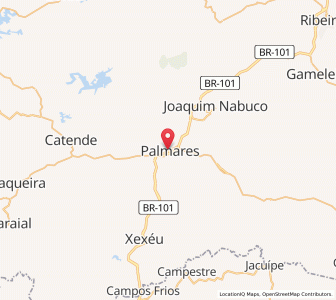 Map of Palmares, Pernambuco