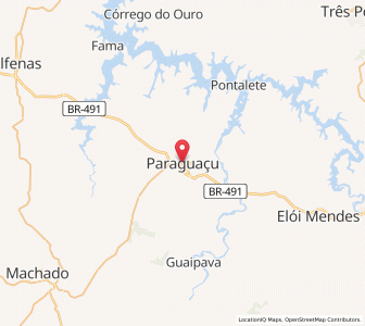 Map of Paraguaçu, Minas Gerais