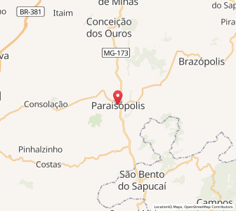 Map of Paraisópolis, Minas Gerais