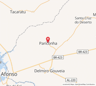 Map of Pariconha, Alagoas