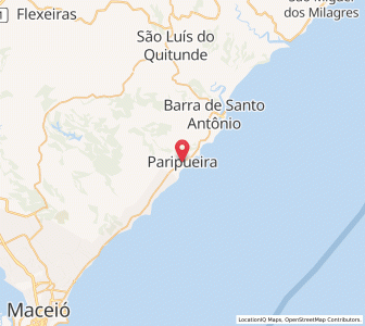 Map of Paripueira, Alagoas