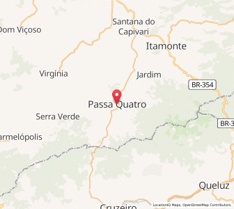 Map of Passa Quatro, Minas Gerais