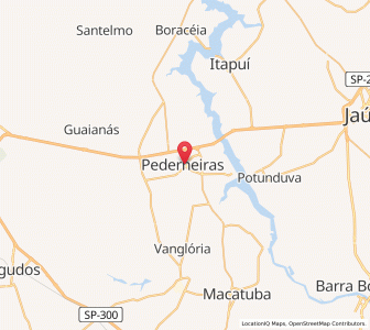 Map of Pederneiras, São Paulo