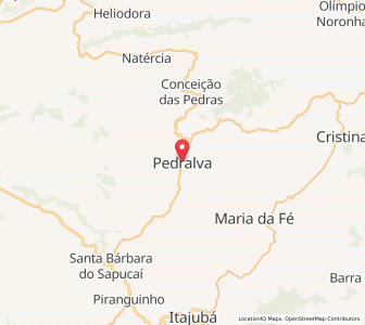Map of Pedralva, Minas Gerais