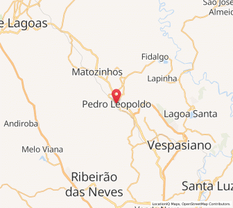 Map of Pedro Leopoldo, Minas Gerais