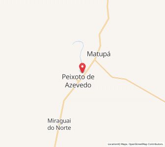 Map of Peixoto de Azevedo, Mato Grosso
