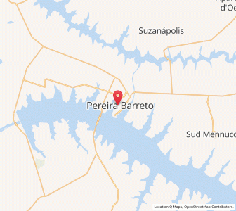Map of Pereira Barreto, São Paulo