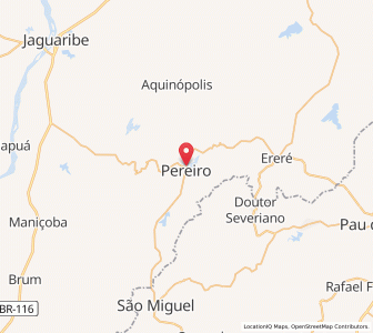 Map of Pereiro, Ceará